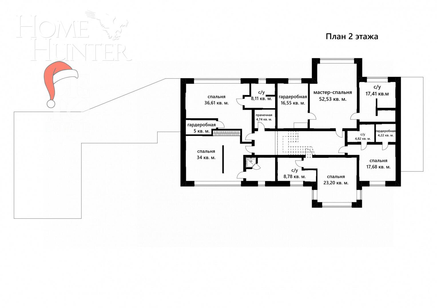 2-этажный коттедж 750 м² без отделки