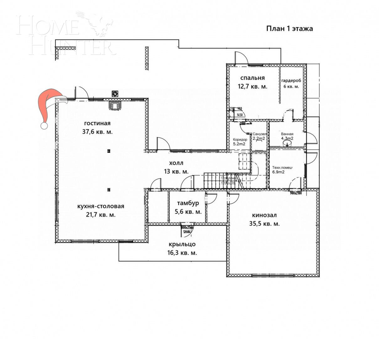 2-этажный коттедж 455 м² с отделкой