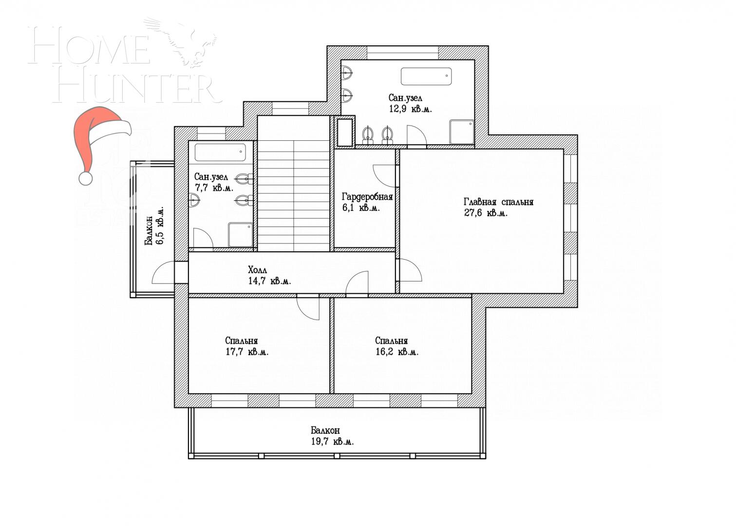 2-этажный коттедж 784 м² с отделкой