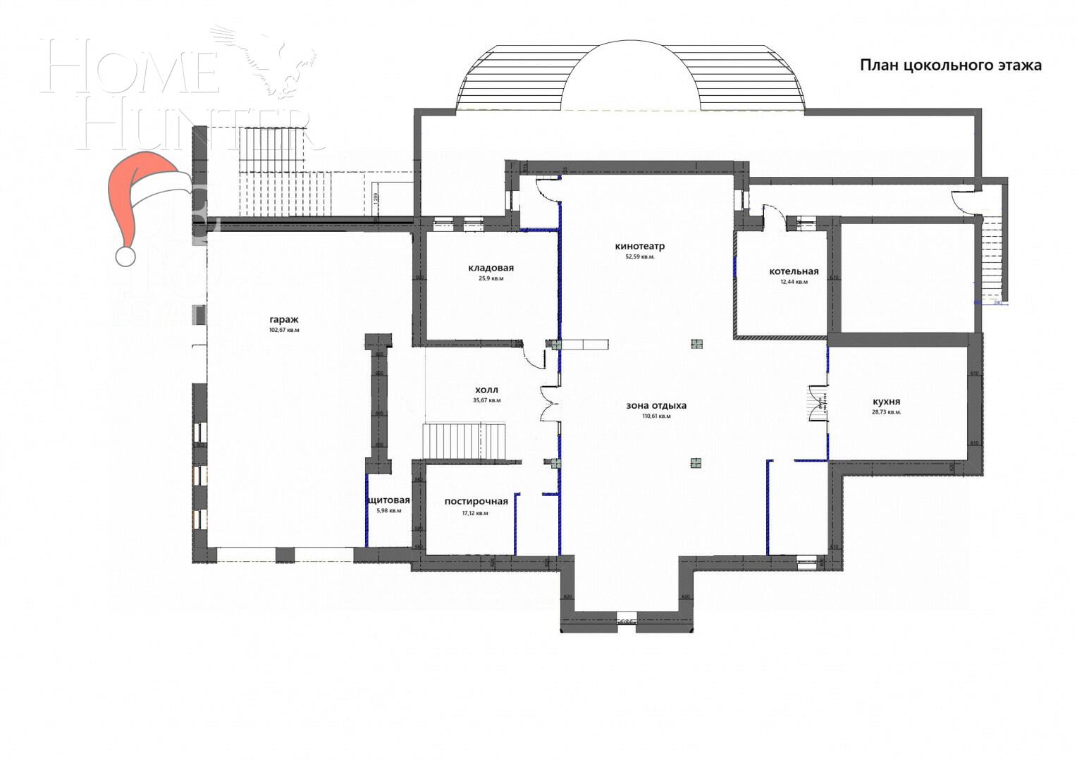 2-этажный коттедж 1 320 м² без отделки