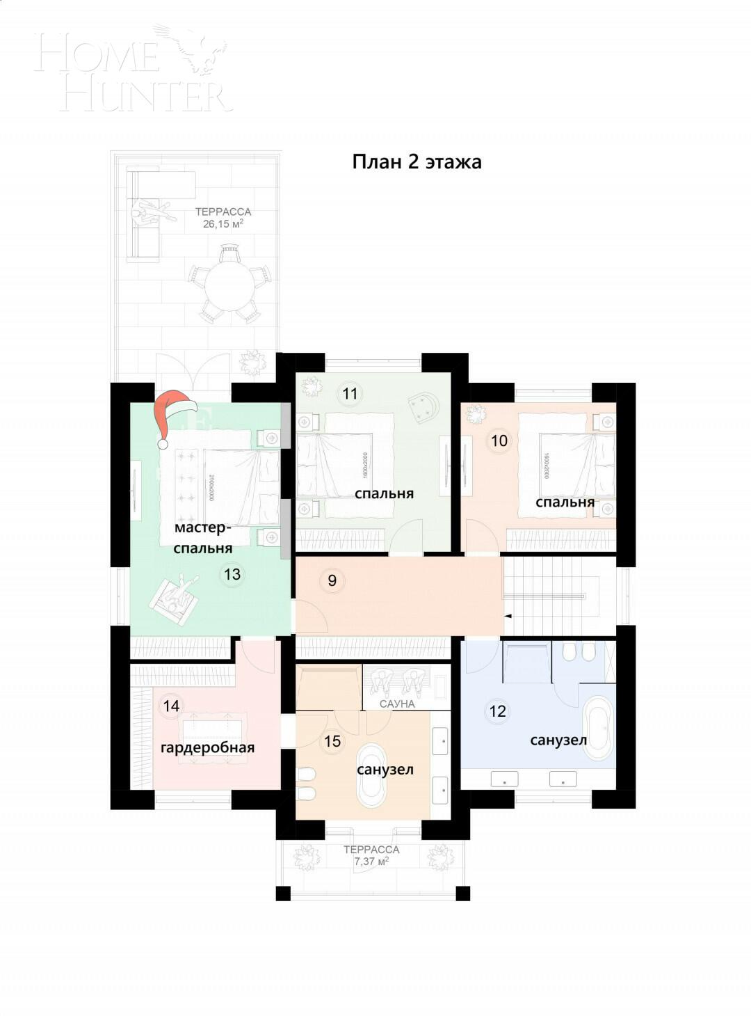 2-этажный коттедж 307 м² без отделки