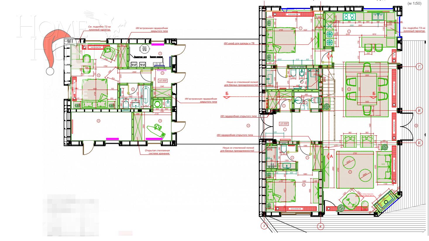 1-этажный коттедж 350 м² с отделкой