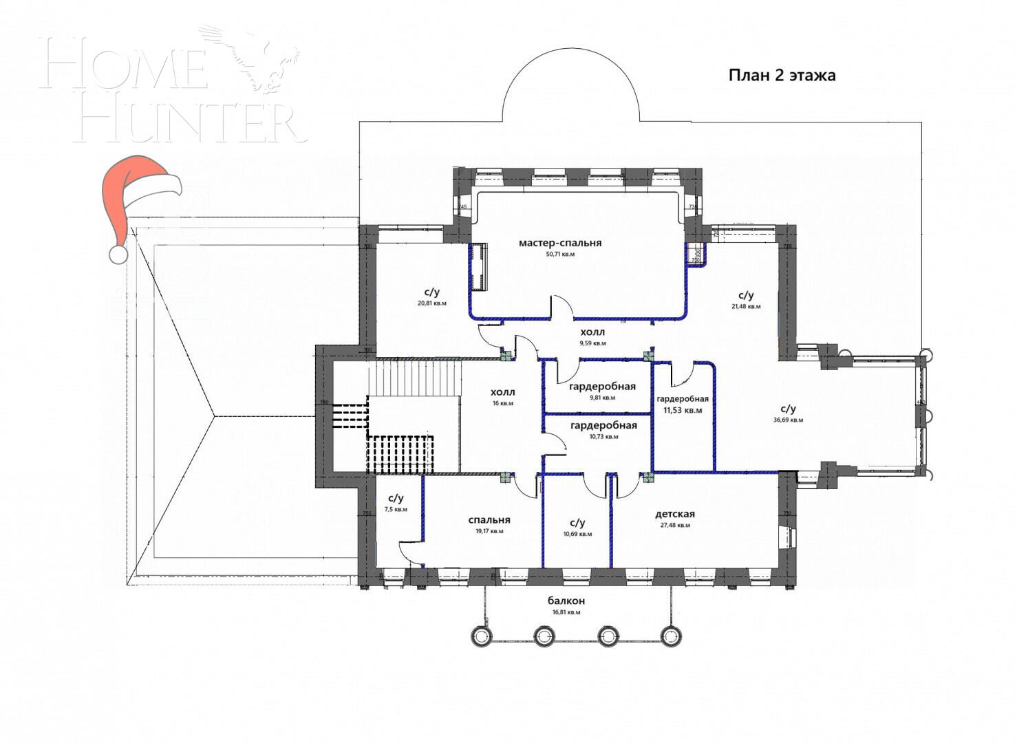 2-этажный коттедж 1 320 м² без отделки
