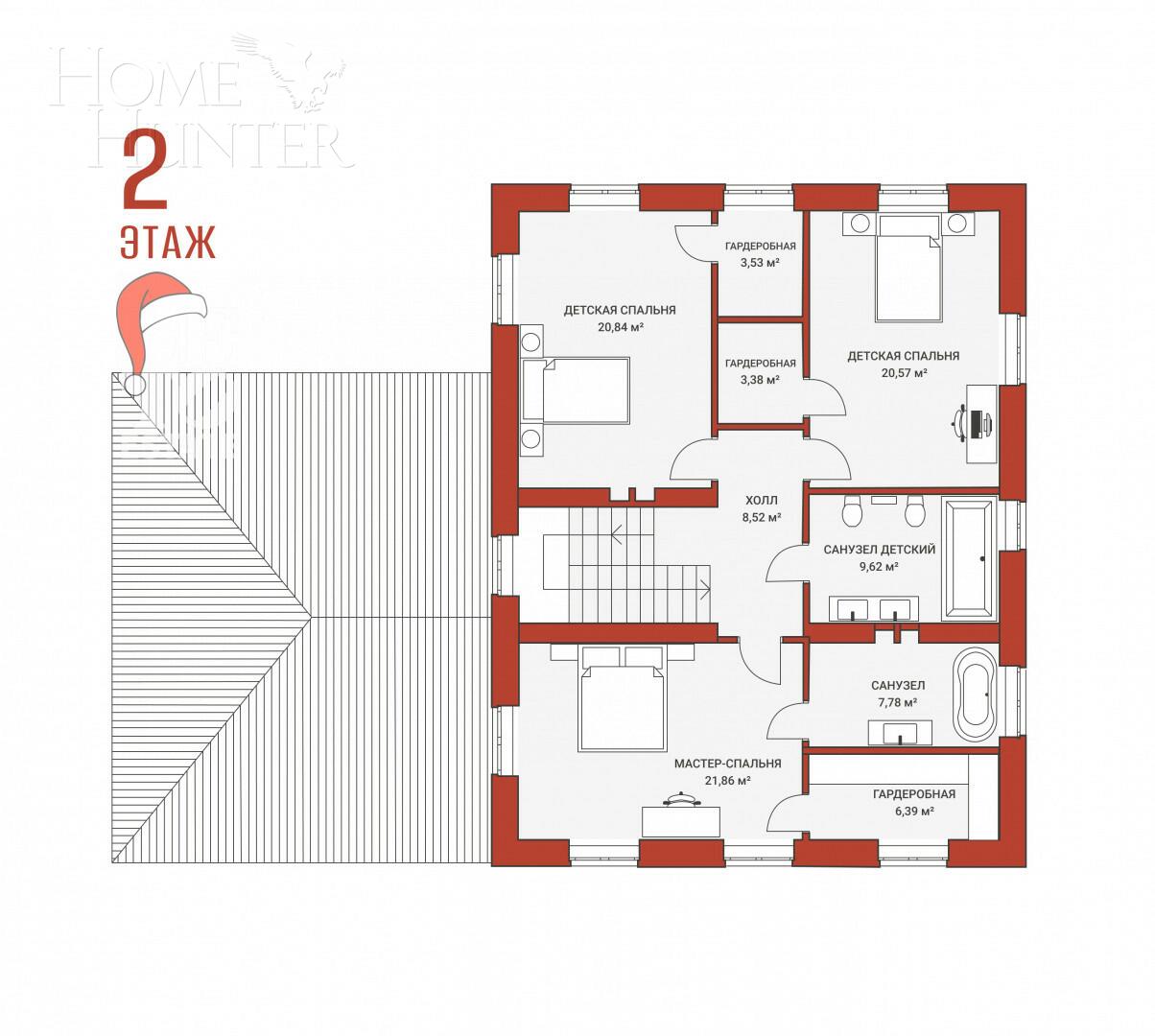 2-этажный коттедж 320 м² без отделки
