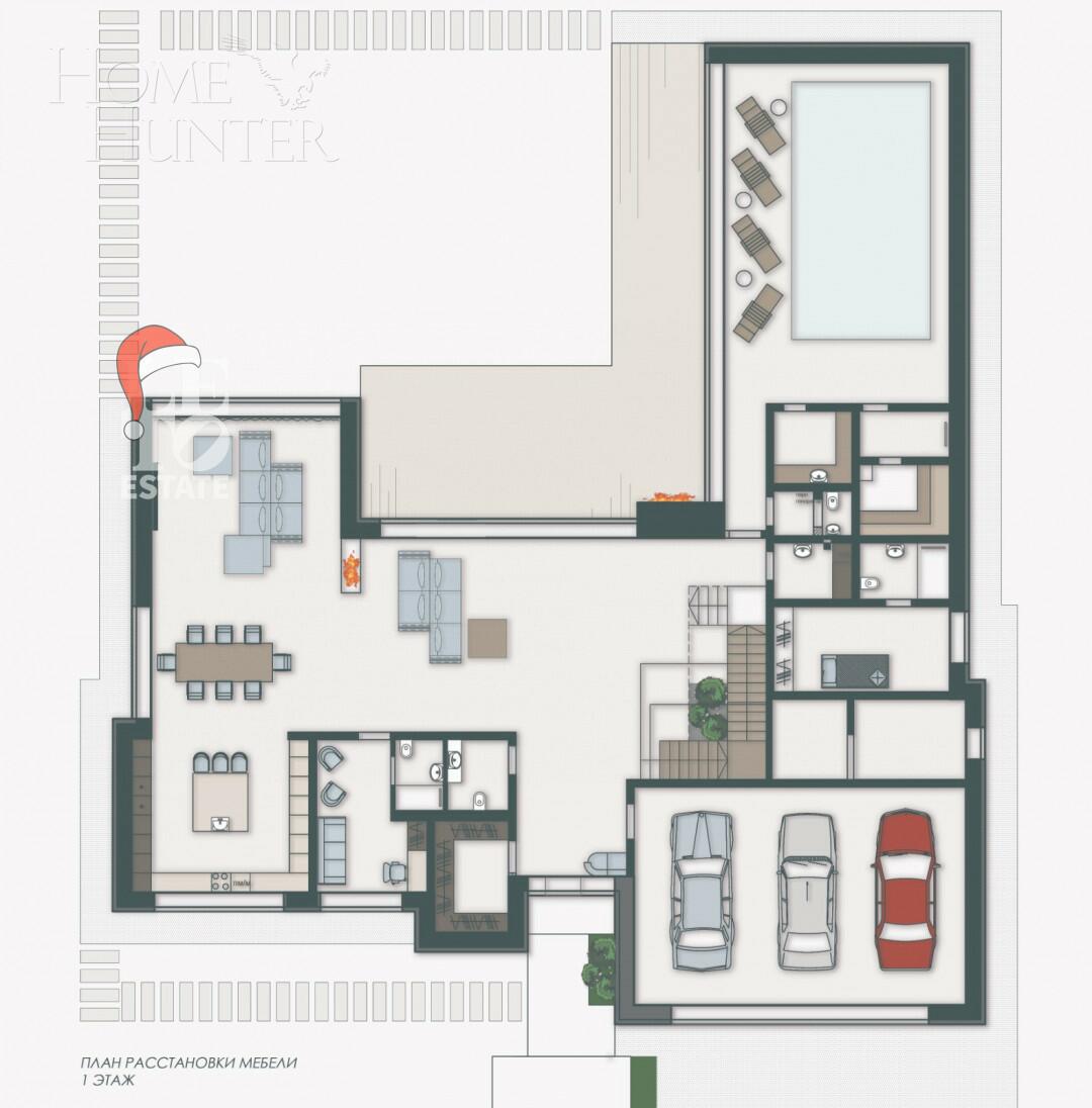 2-этажный коттедж 891 м² без отделки