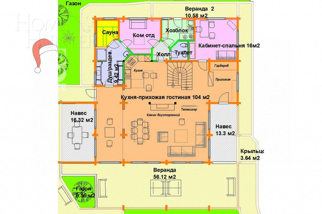 2-этажный коттедж 400 м² с отделкой