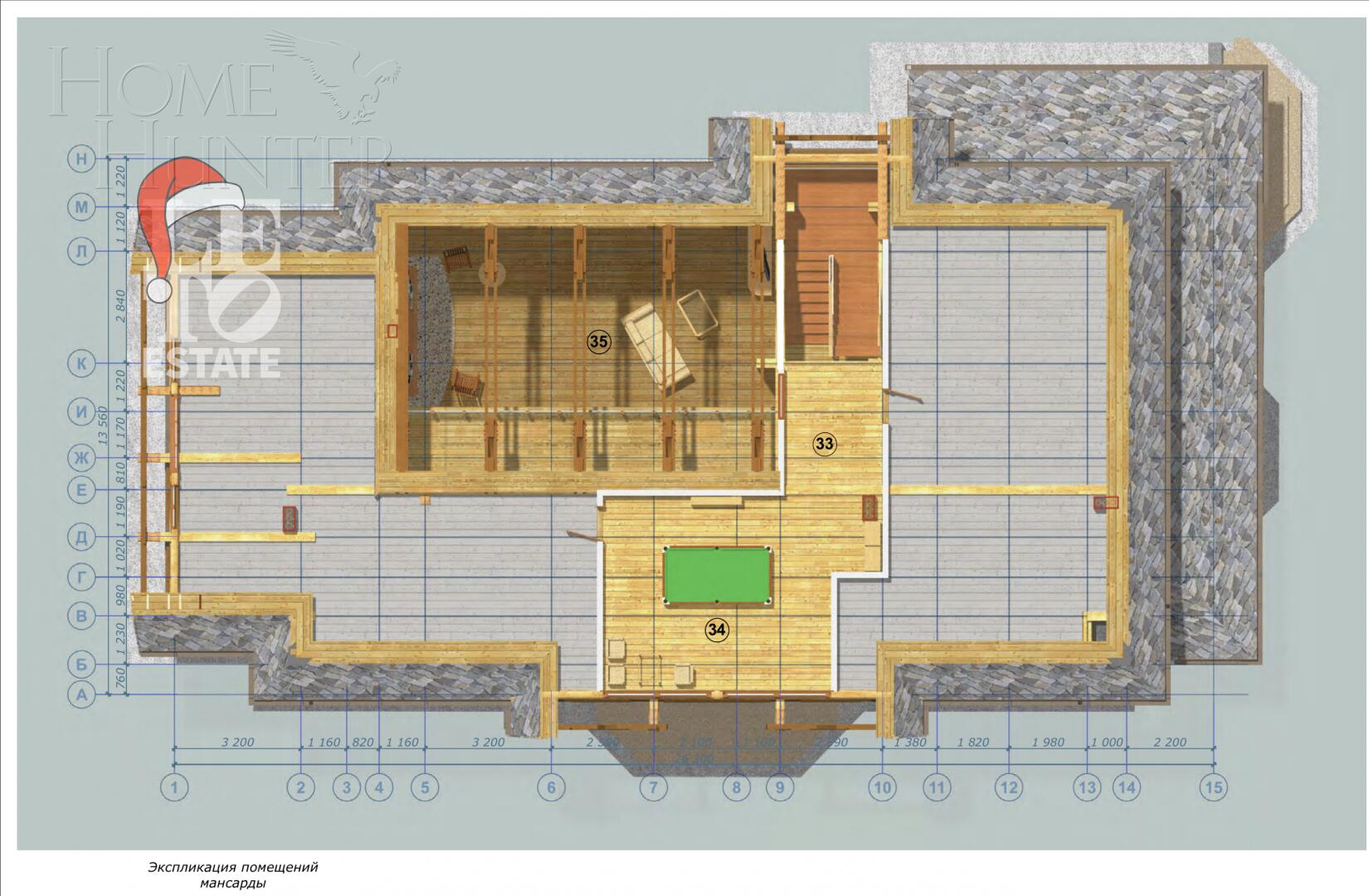 2-этажный коттедж 1 106 м² без отделки