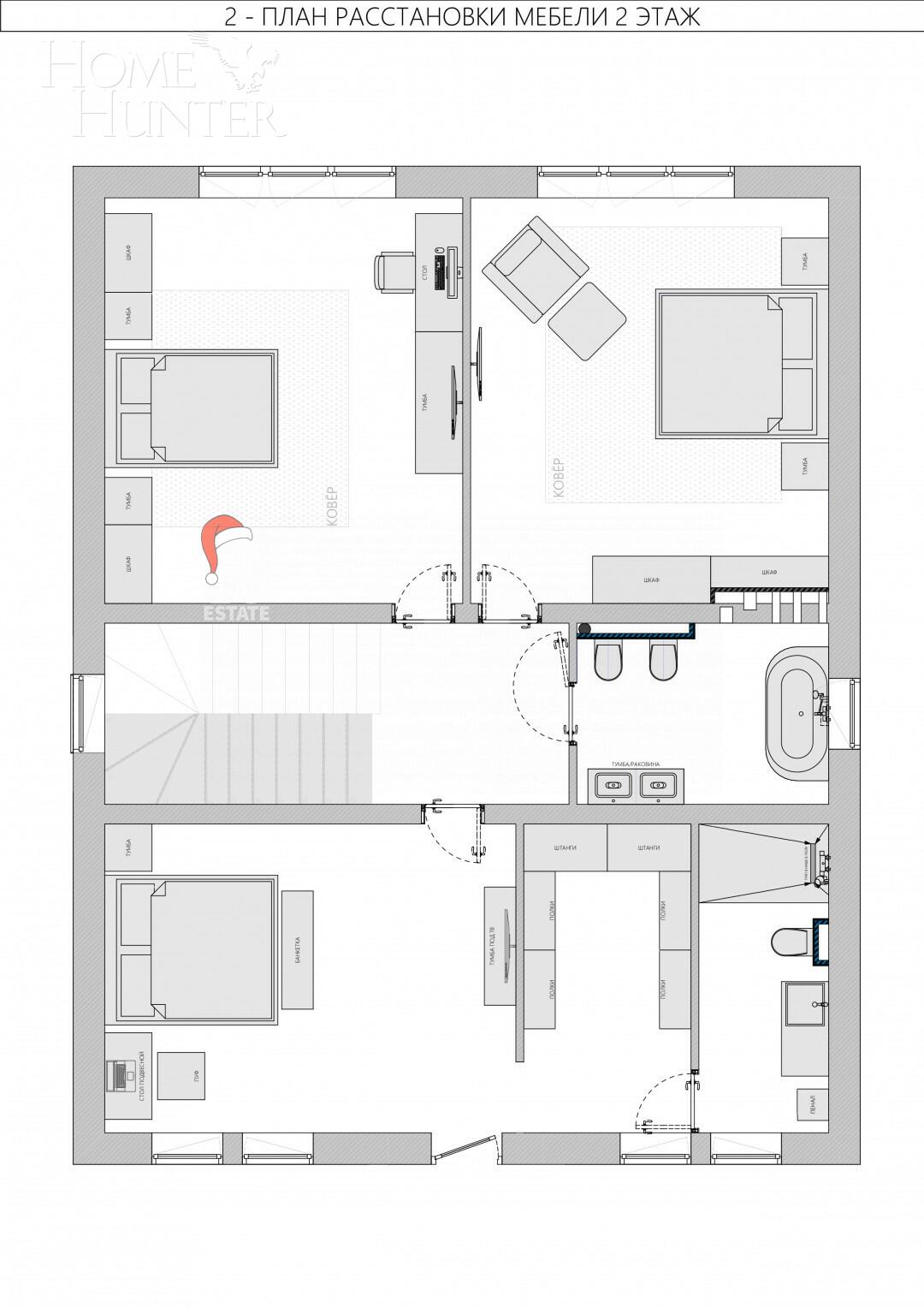 2-этажный коттедж 238.4 м² с отделкой