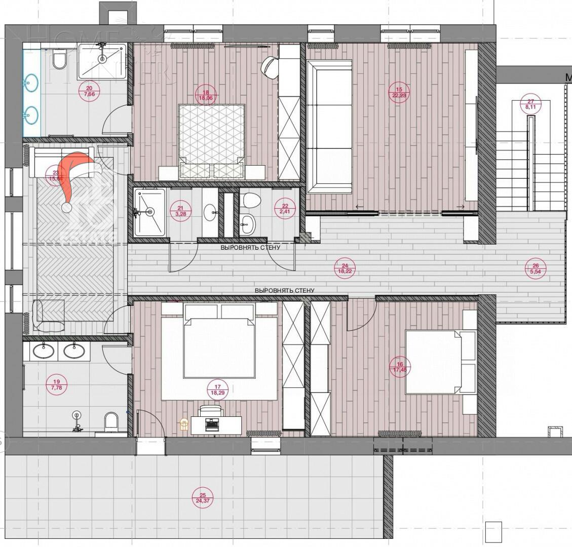 2-этажный коттедж 418.23 м² без отделки