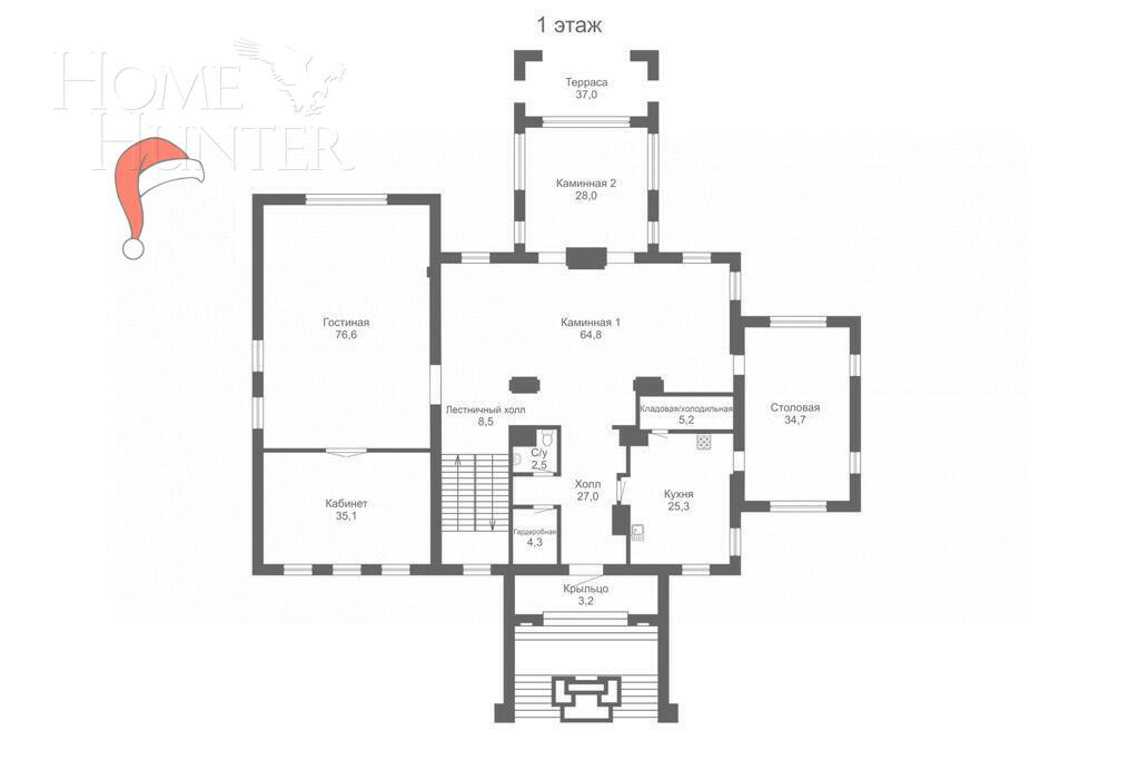 2-этажный коттедж 1 244 м² с отделкой