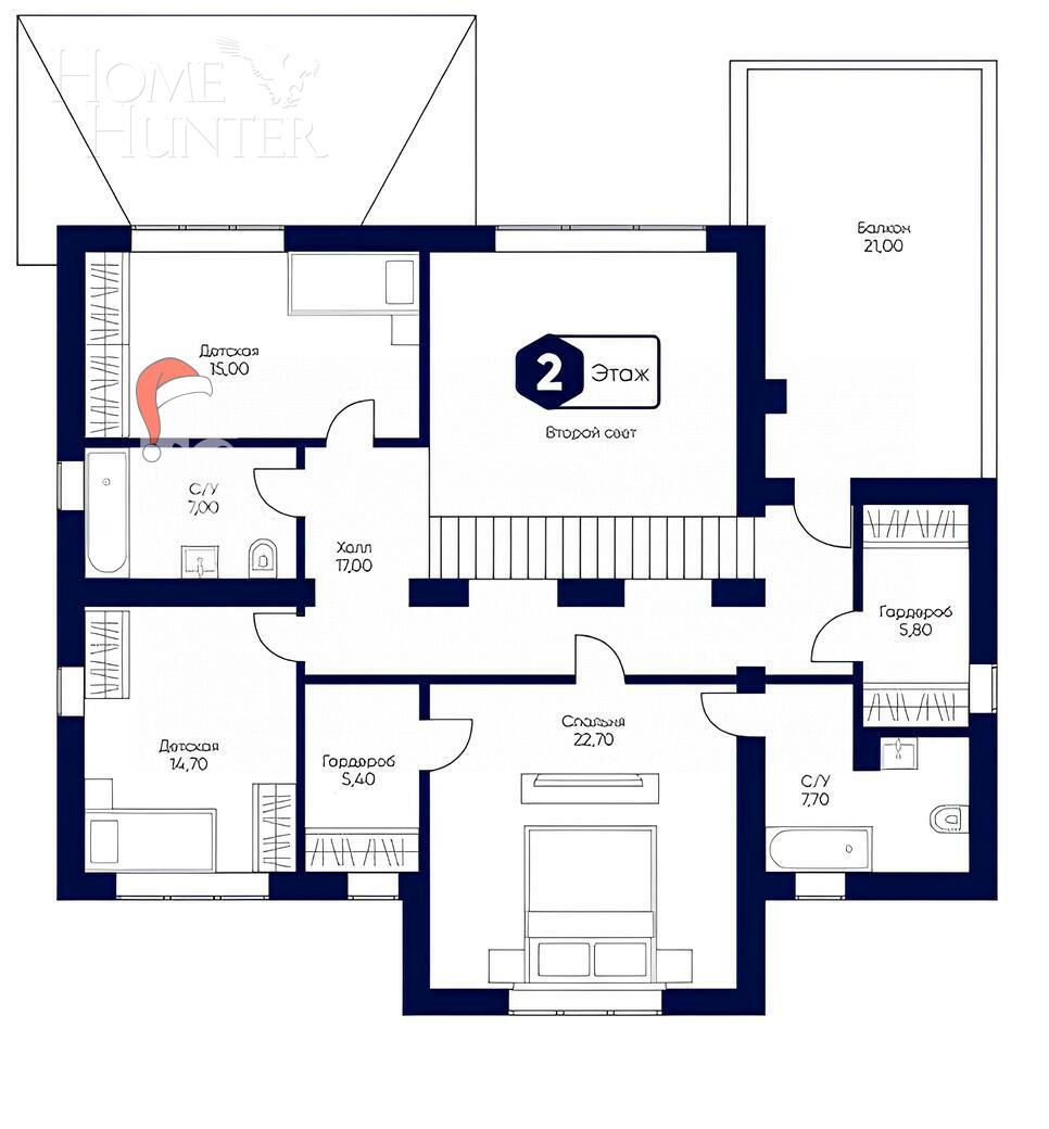 2-этажный коттедж 287.1 м² с отделкой