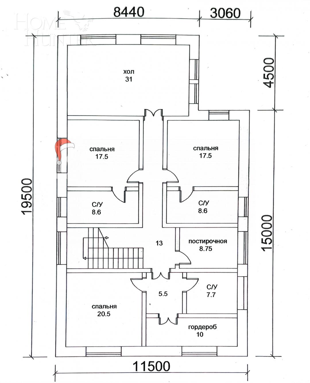2-этажный коттедж 500 м² без отделки