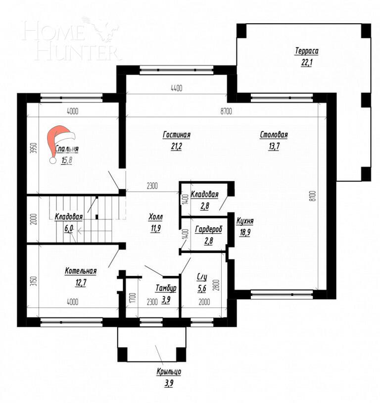 2-этажный коттедж 250 м² без отделки