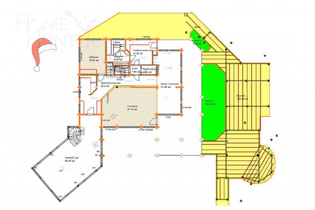 2-этажный коттедж 500 м² с отделкой