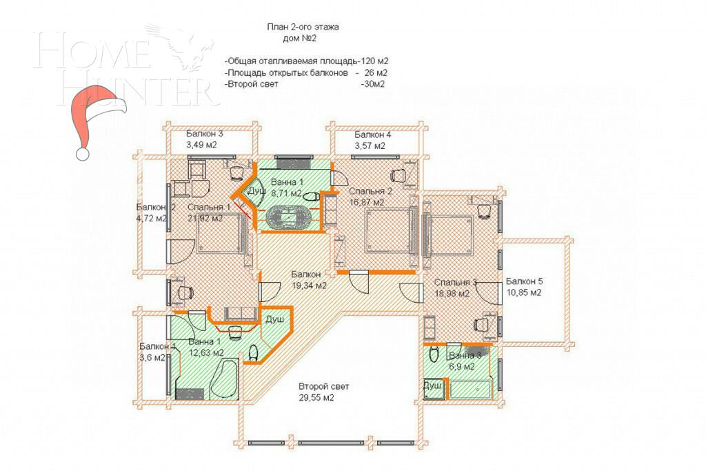 2-этажный коттедж 500 м² с отделкой