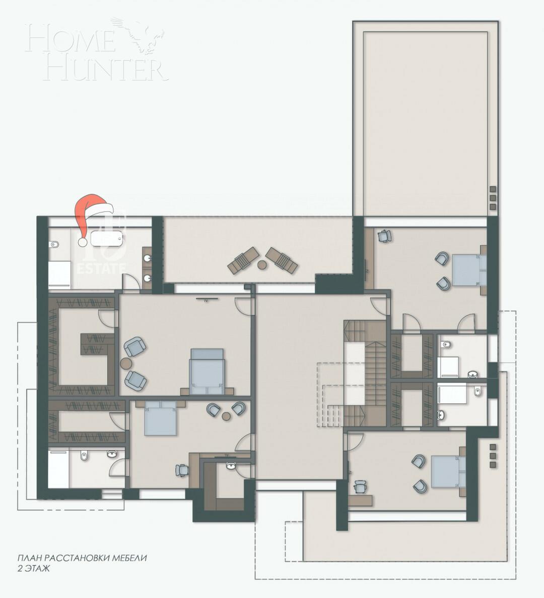 2-этажный коттедж 891 м² без отделки