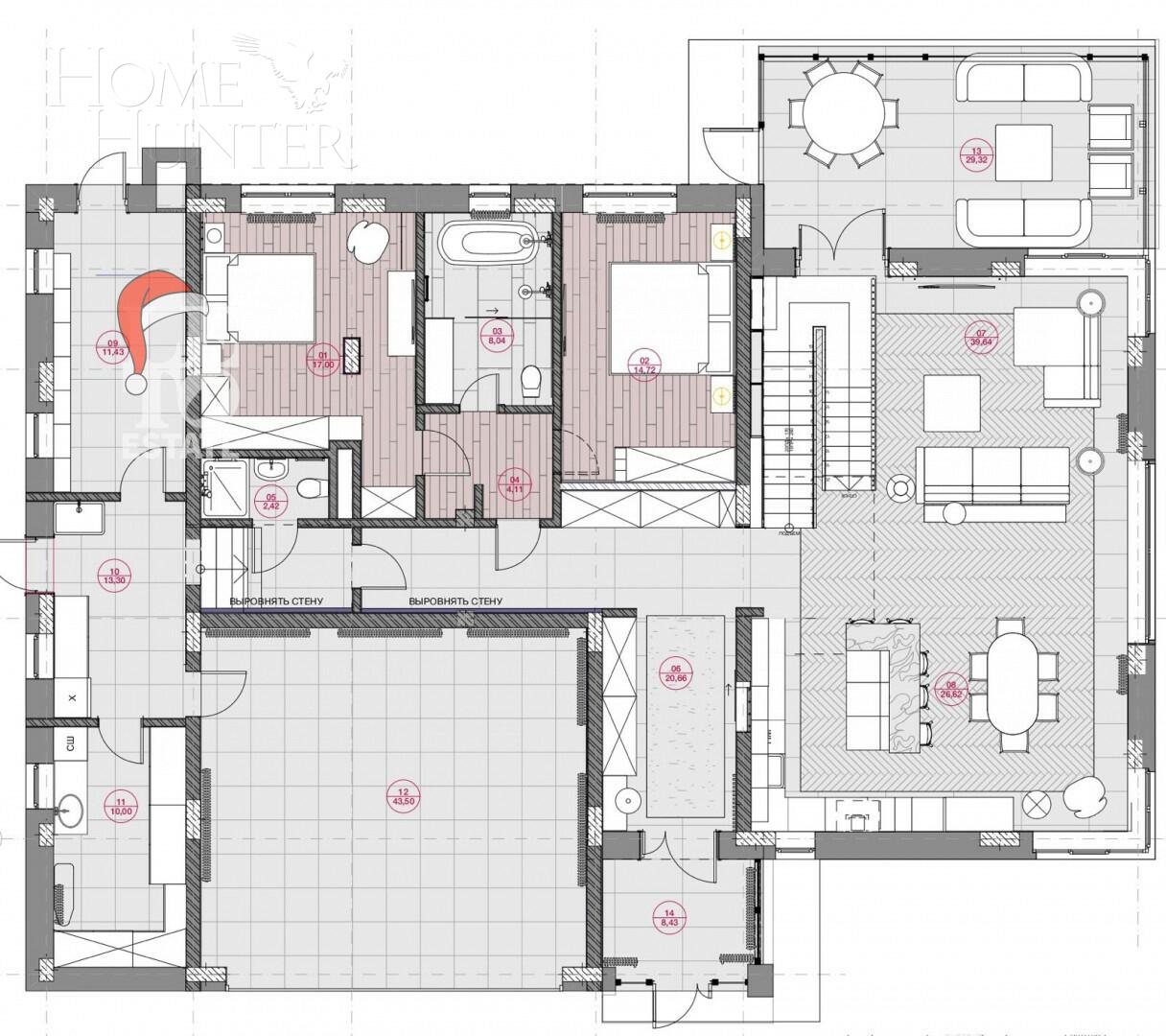 2-этажный коттедж 418.23 м² без отделки