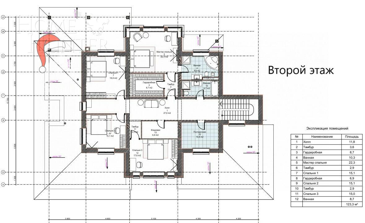 2-этажный коттедж 480 м² без отделки
