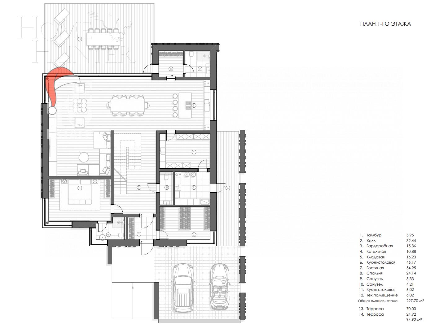 2-этажный коттедж 380 м² без отделки