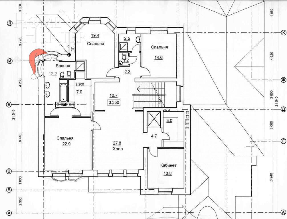 2-этажный коттедж 785 м² без отделки