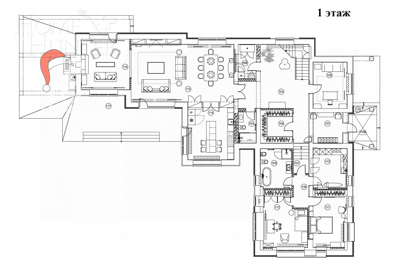 2-этажный коттедж 539.3 м² без отделки