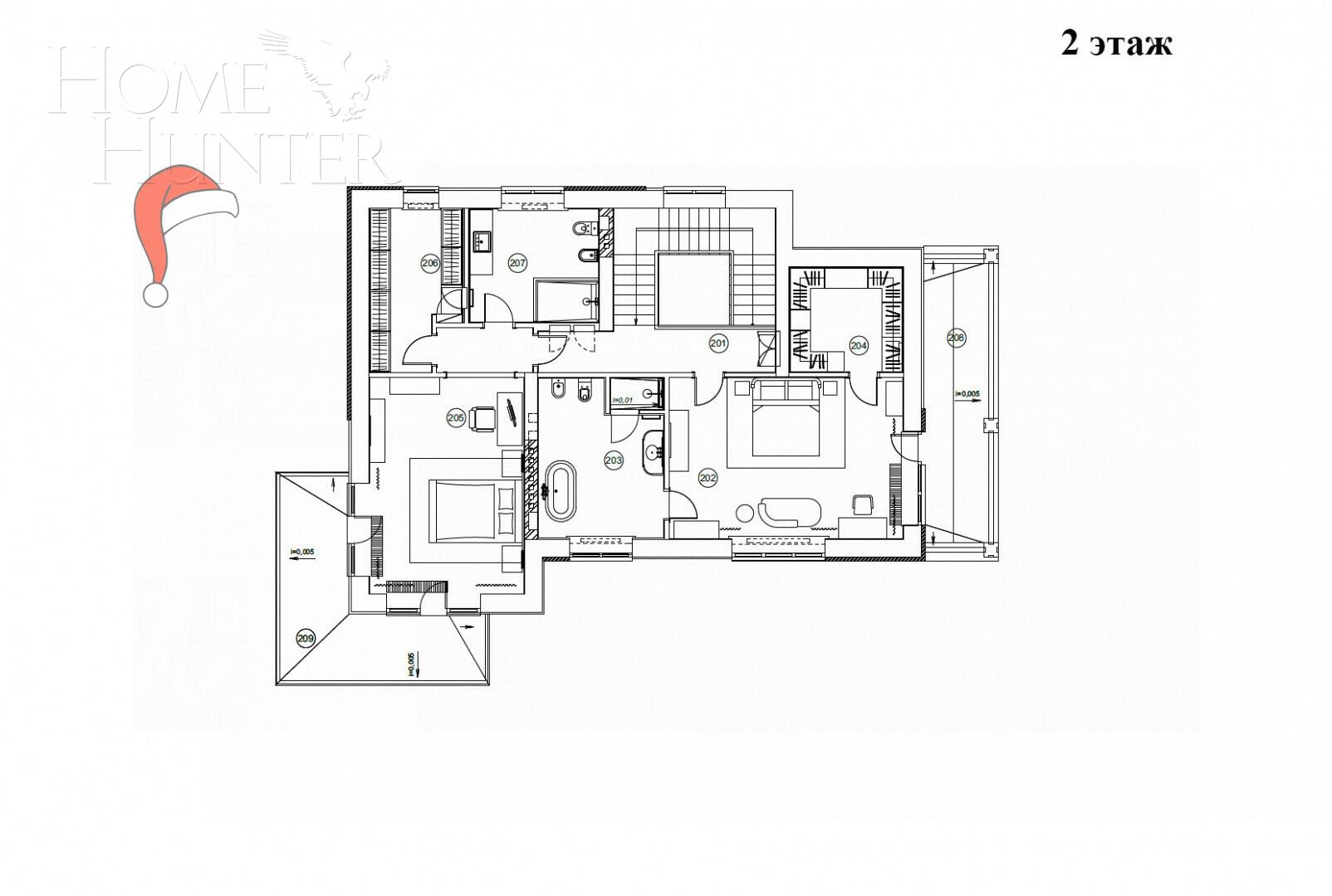 2-этажный коттедж 539.3 м² без отделки