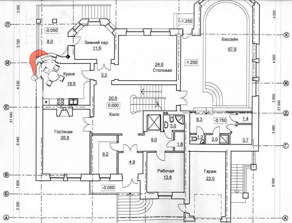2-этажный коттедж 785 м² без отделки