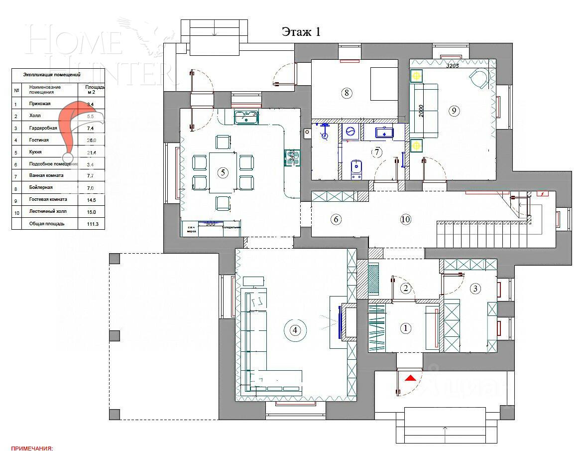 2-этажный коттедж 214 м² с отделкой