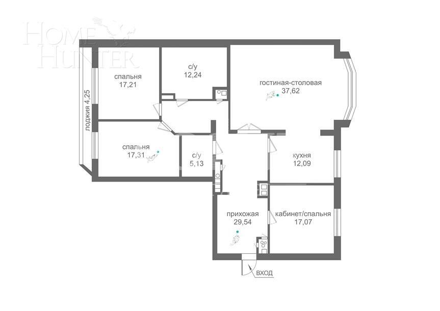 4-КОМН. КВАРТИРА С ОТДЕЛКОЙ 145.9 М² НА 2 ЭТАЖЕ