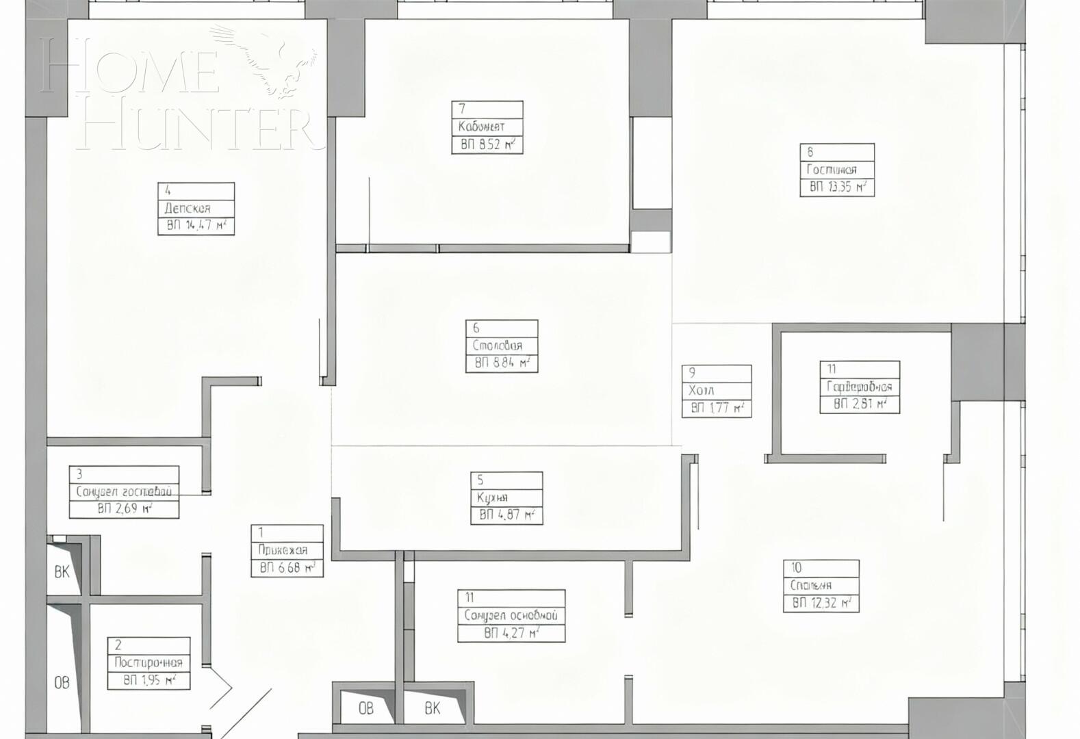 4-КОМН. КВАРТИРА С ОТДЕЛКОЙ 83.9 М² НА 34 ЭТАЖЕ