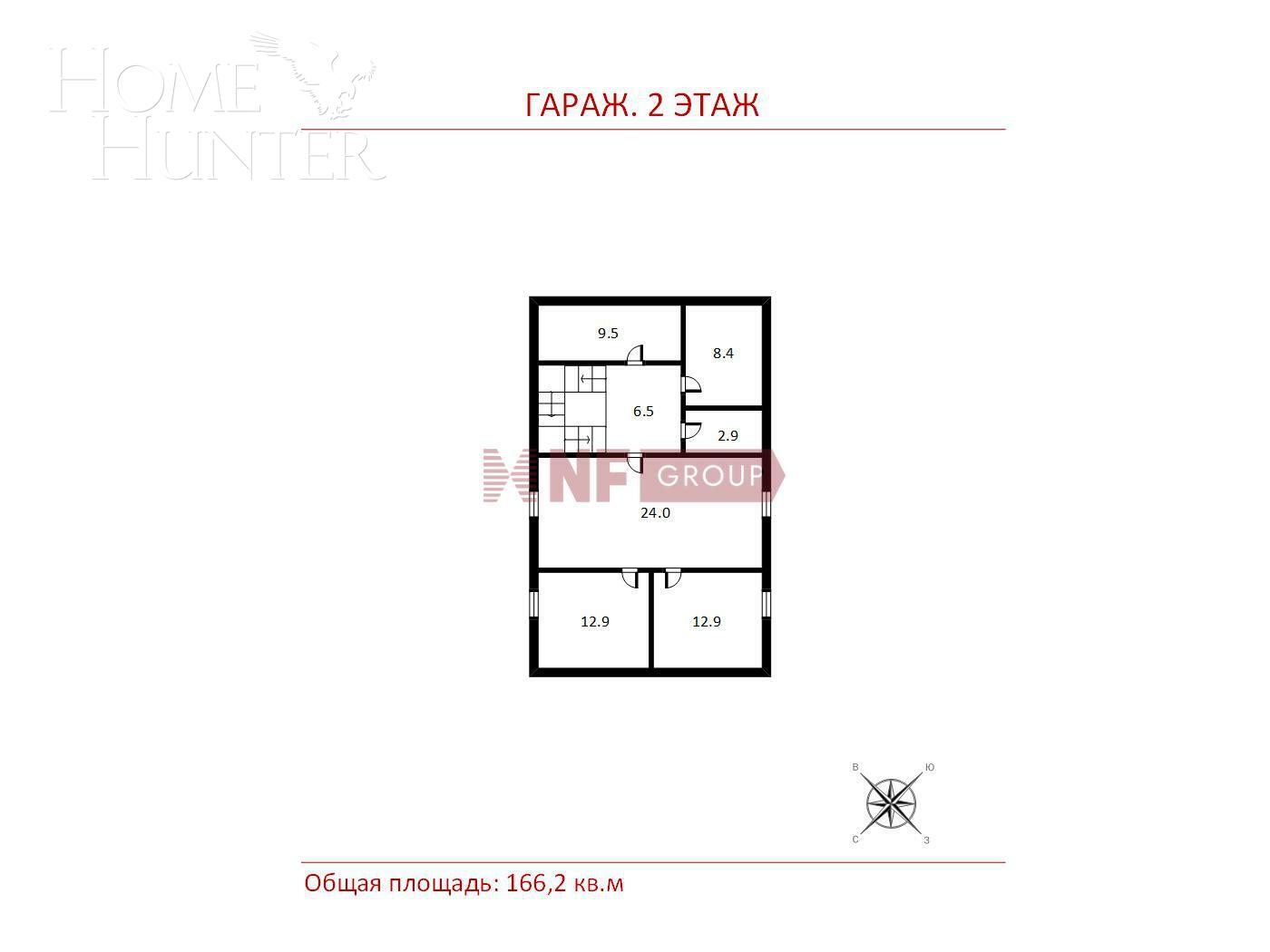 2-этажный коттедж 1 800 м² без отделки