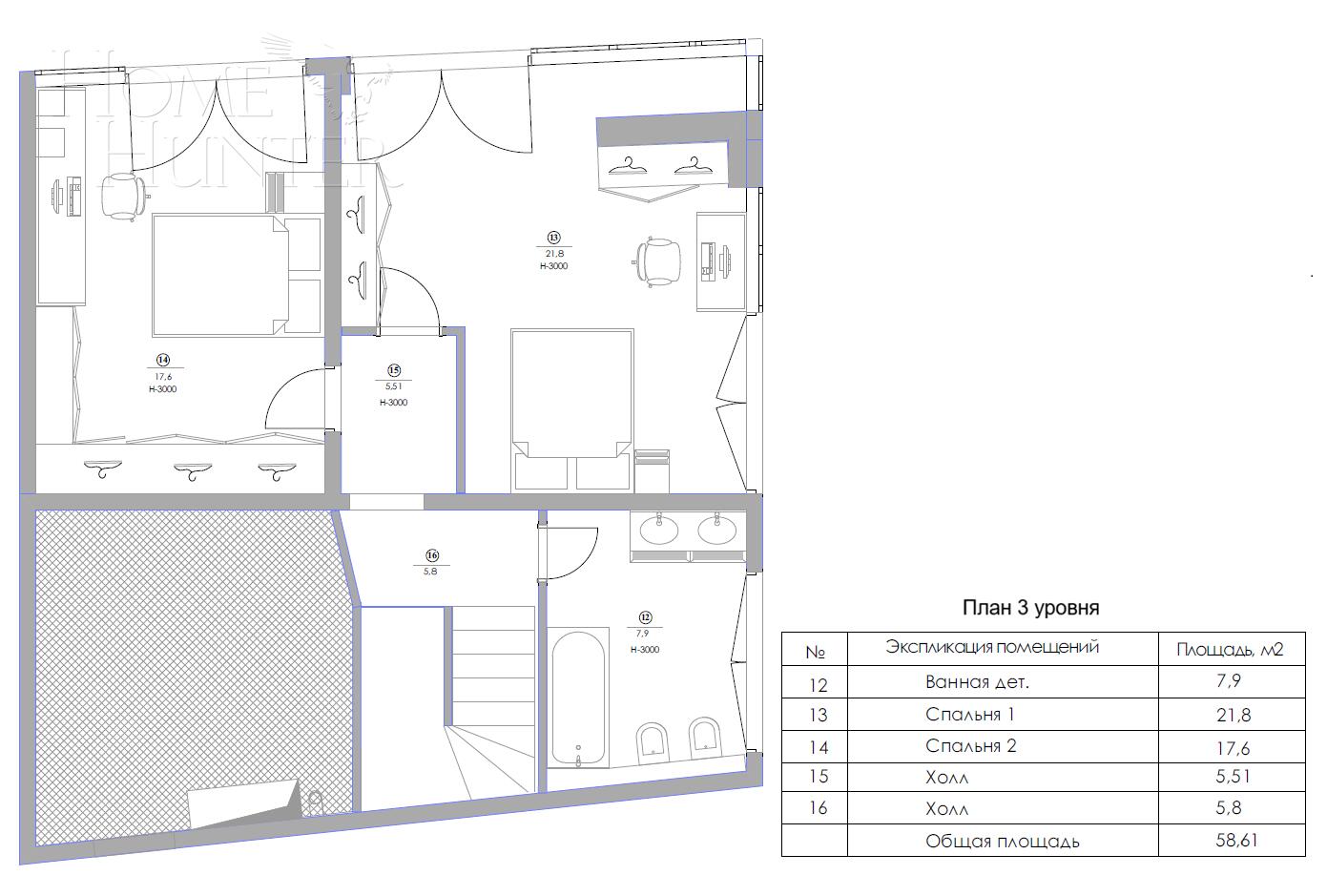 3-УРОВНЕВЫЙ ПЕНТХАУС БЕЗ ОТДЕЛКИ 208.5 М² НА 23 ЭТАЖЕ