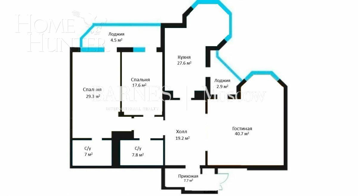 3-КОМН. КВАРТИРА БЕЗ ОТДЕЛКИ 153.7 М² НА 2 ЭТАЖЕ