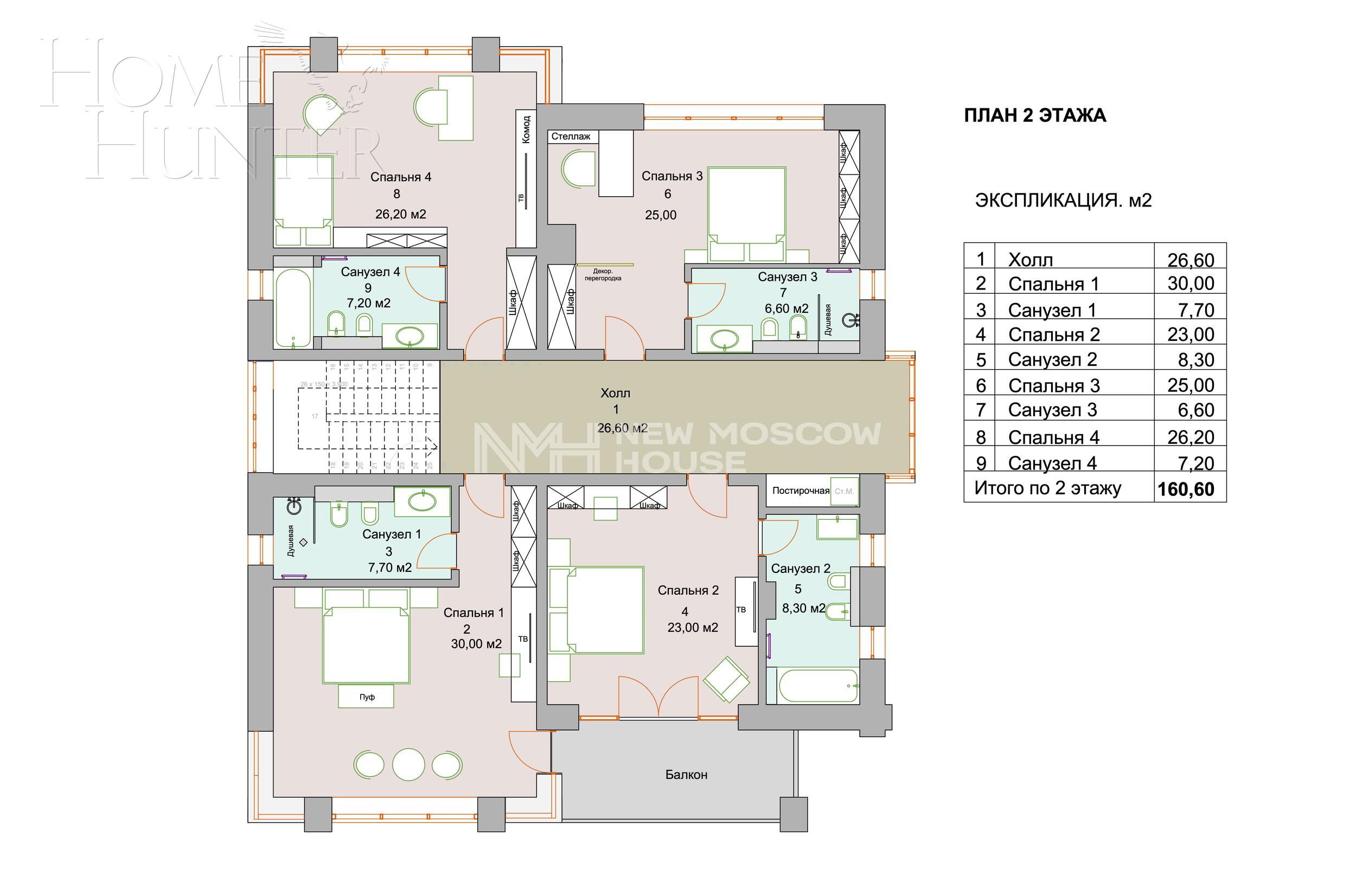 2-этажный коттедж 650 м² с отделкой