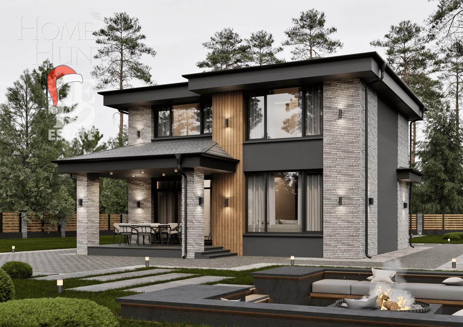 2-этажный коттедж 207 м² без отделки