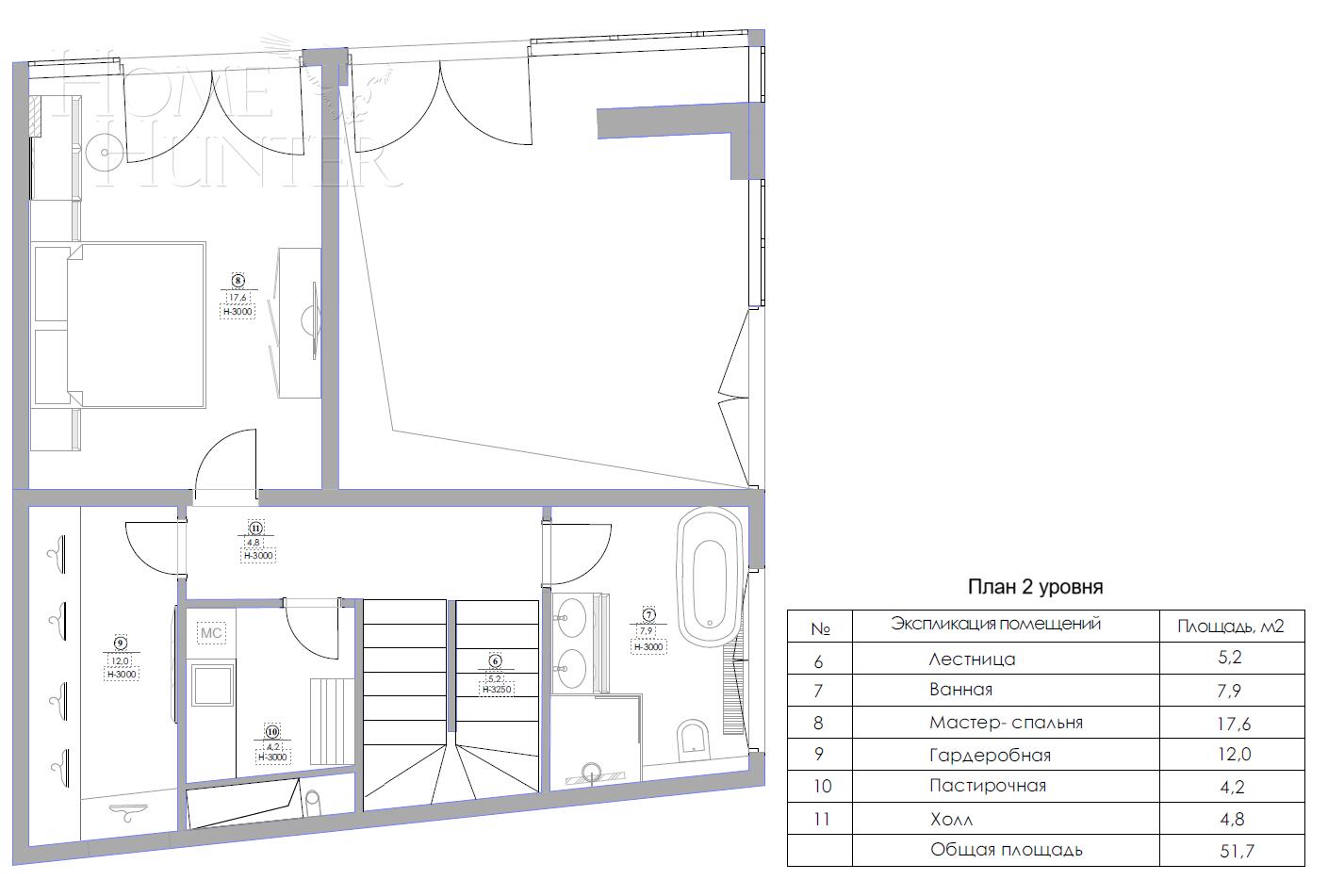 3-УРОВНЕВЫЙ ПЕНТХАУС БЕЗ ОТДЕЛКИ 208.5 М² НА 23 ЭТАЖЕ