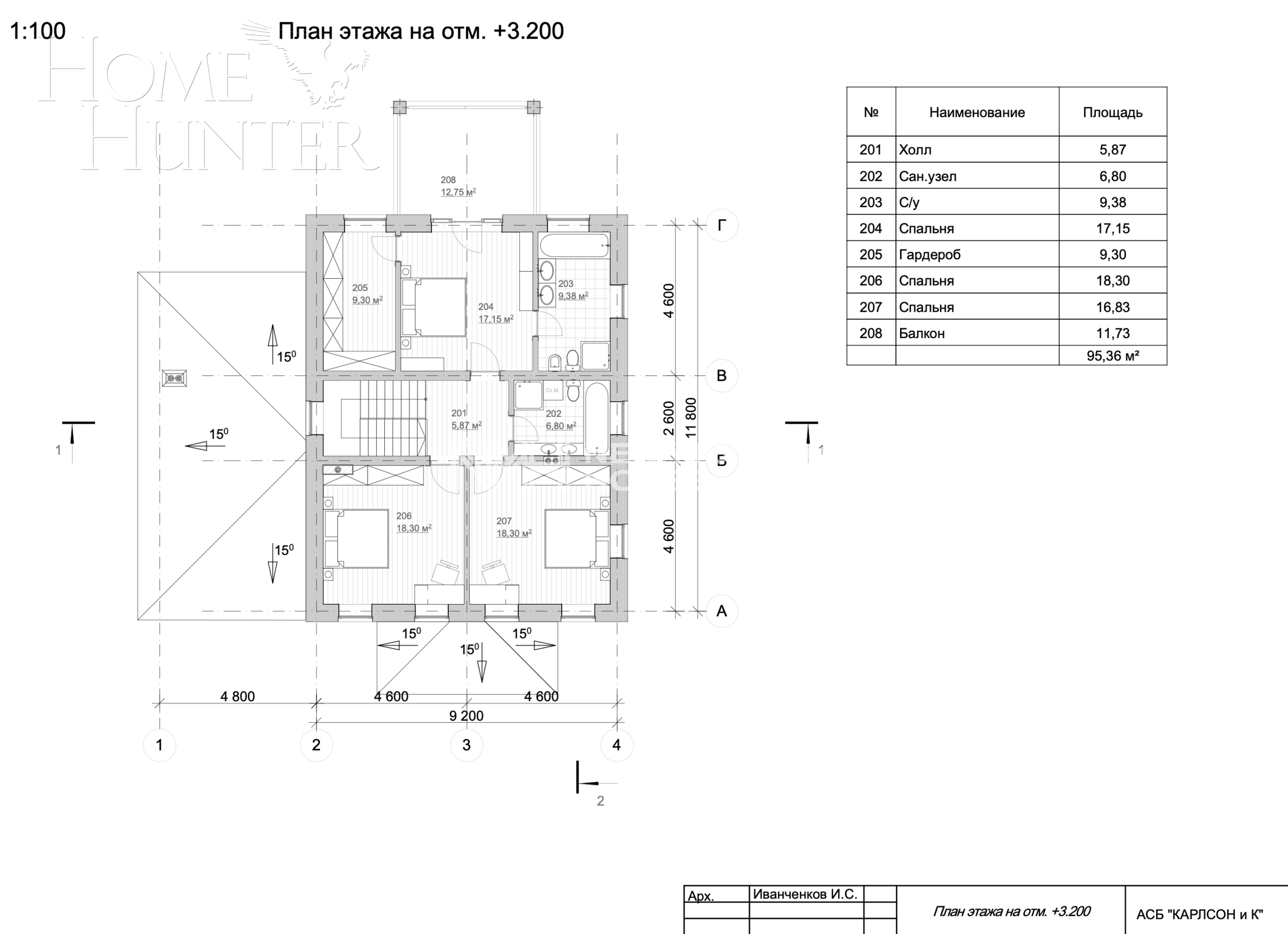 2-этажный коттедж 285 м² без отделки