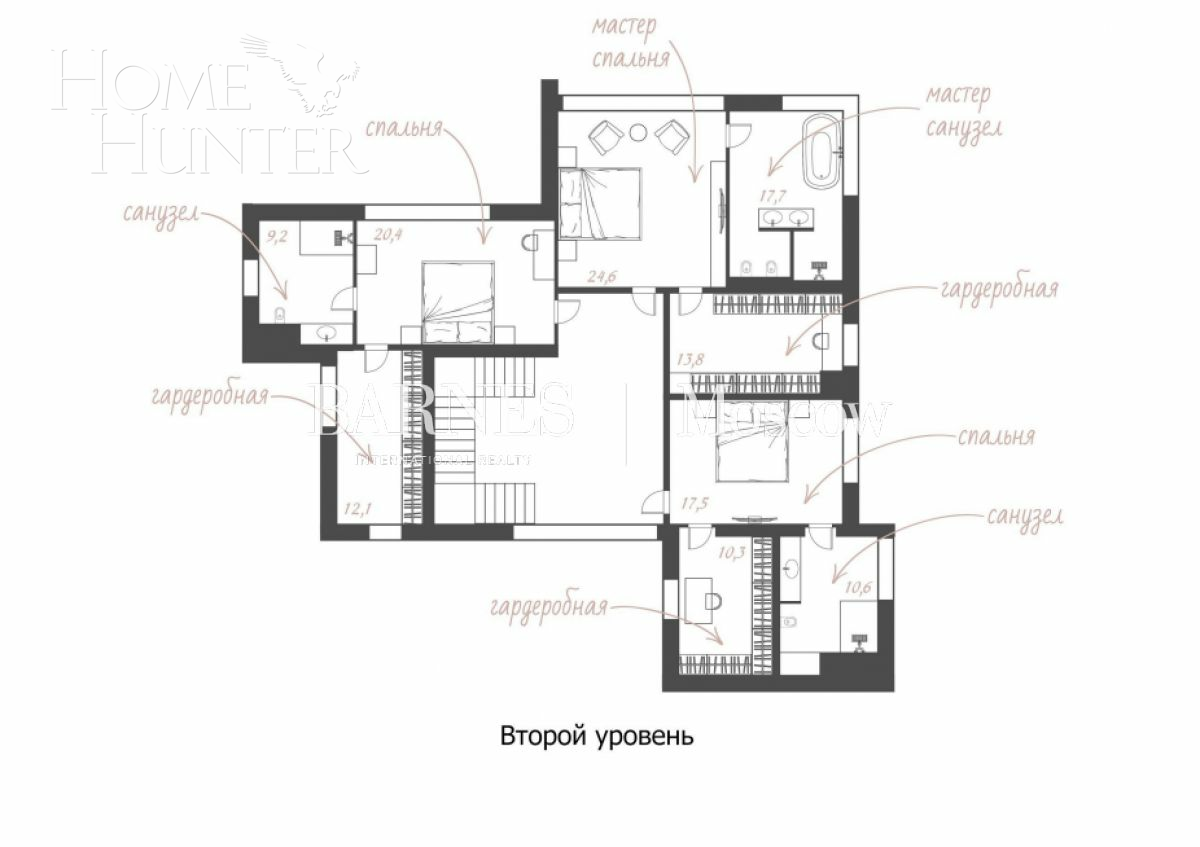 2-этажный коттедж 760 м² с отделкой