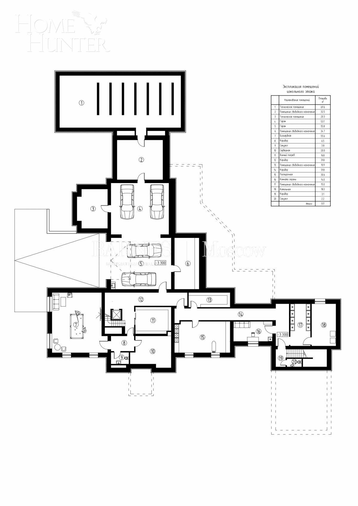 2-этажный коттедж 1 700 м² без отделки