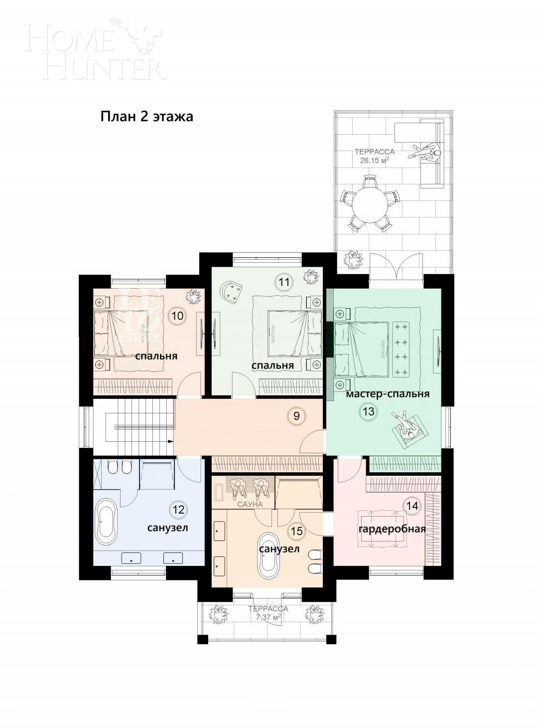 2-этажный коттедж 307 м² без отделки
