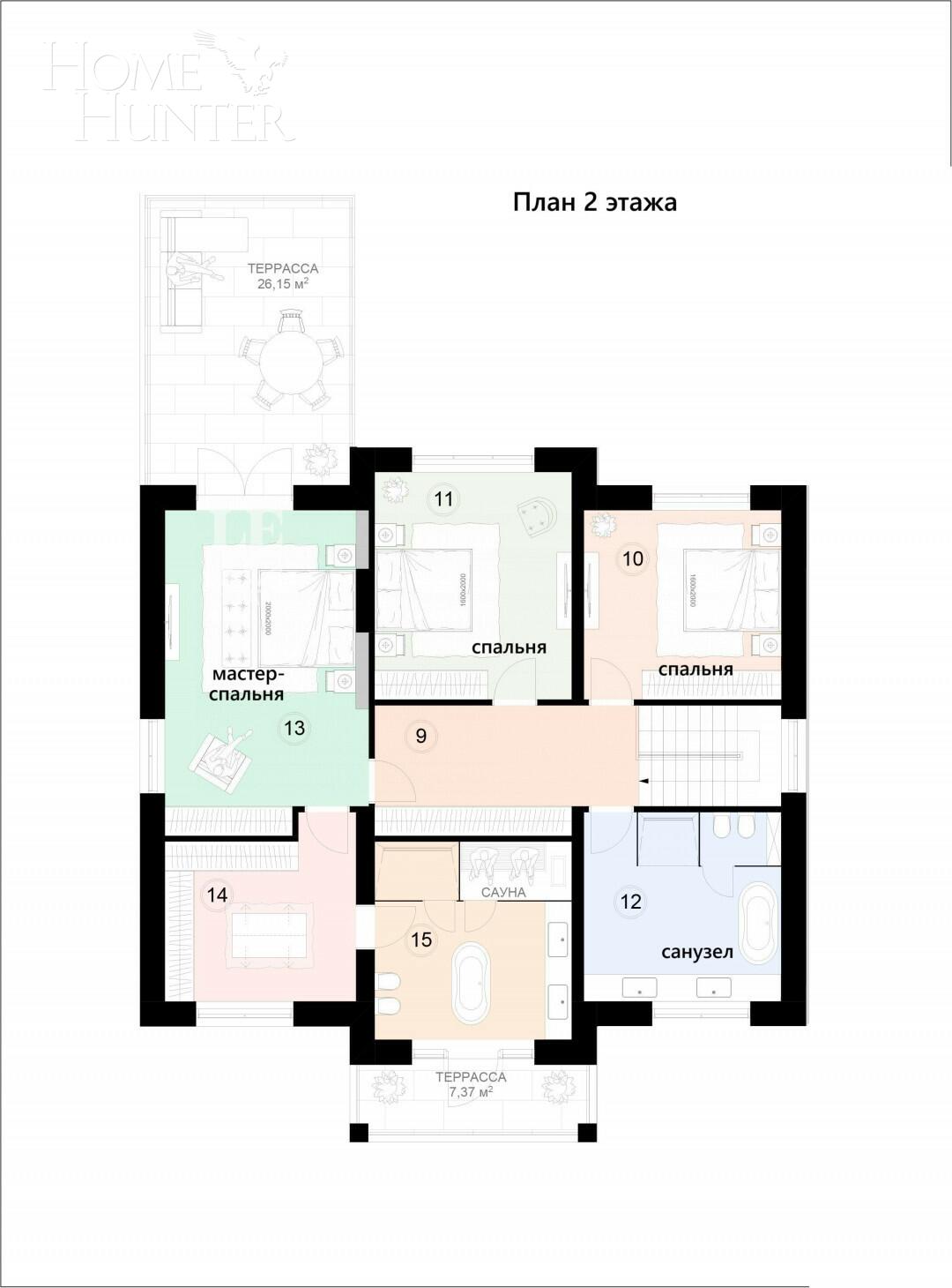 2-этажный коттедж 307 м² без отделки