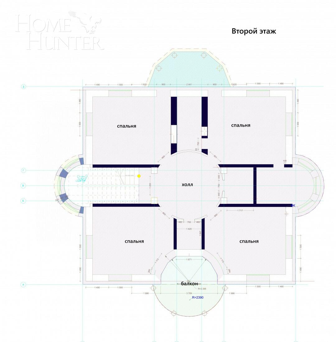 2-этажный коттедж 460 м² без отделки