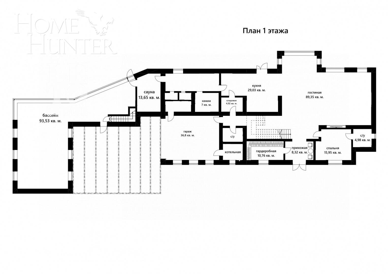 2-этажный коттедж 750 м² без отделки