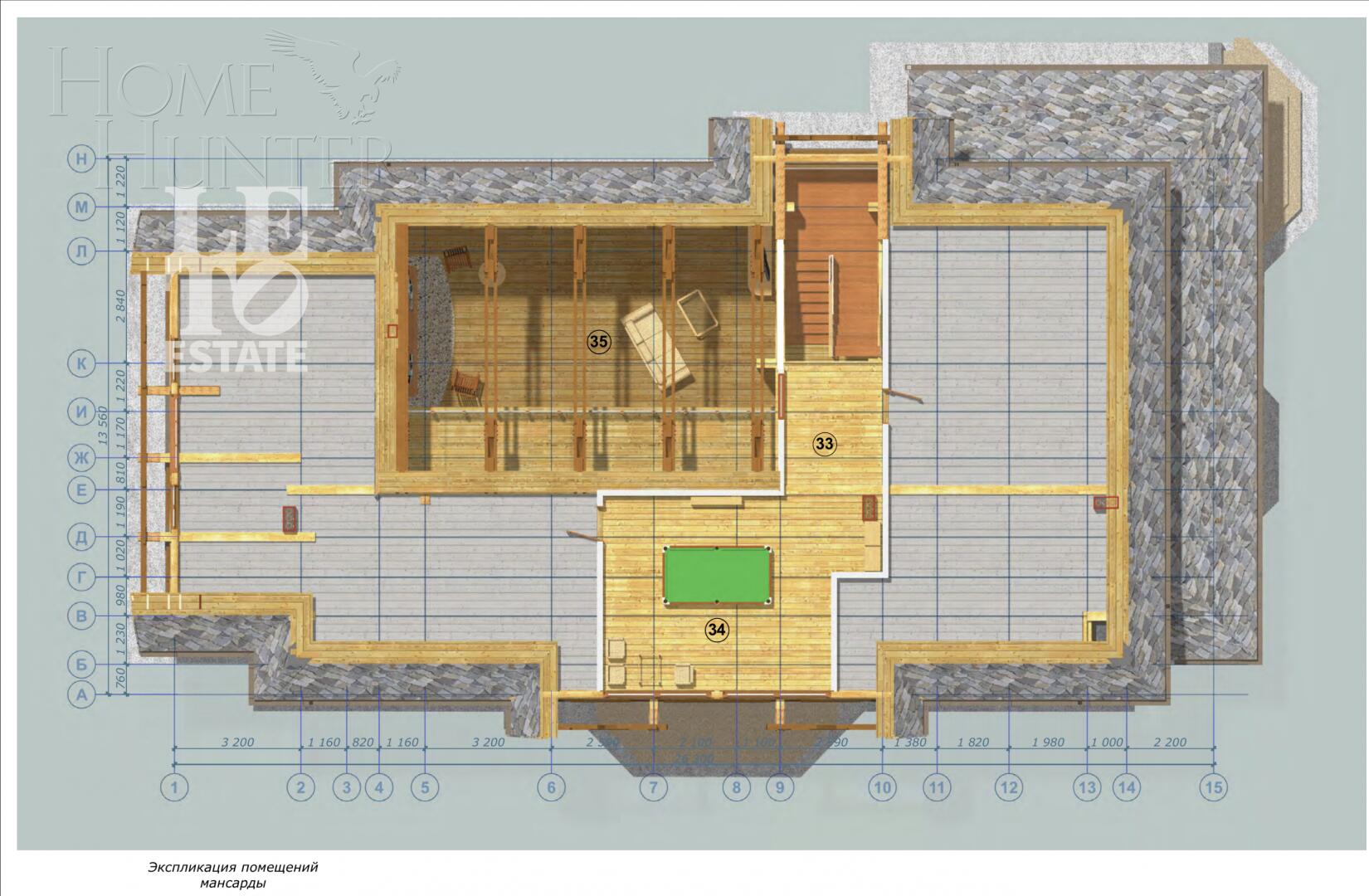 2-этажный коттедж 1 106 м² без отделки