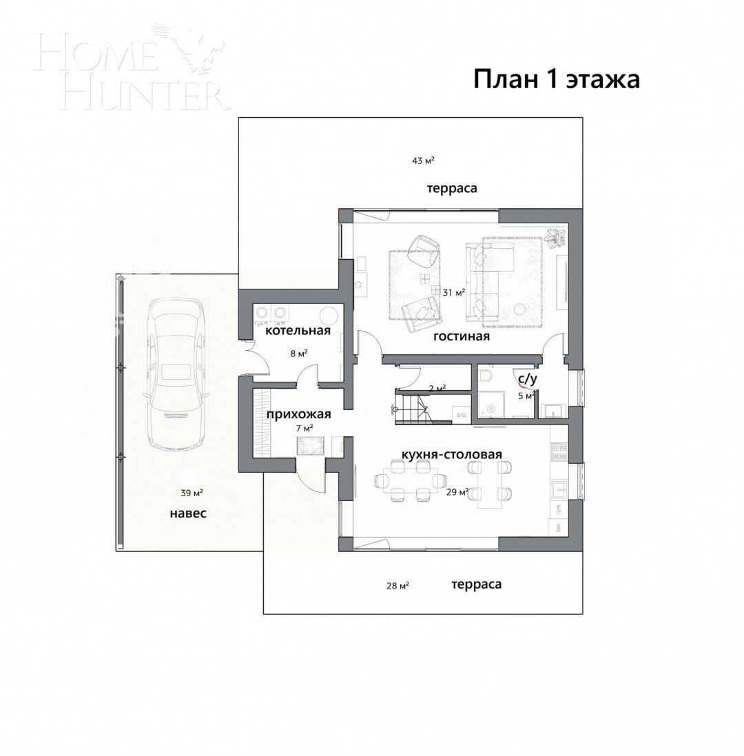 2-этажный коттедж 339 м² с отделкой