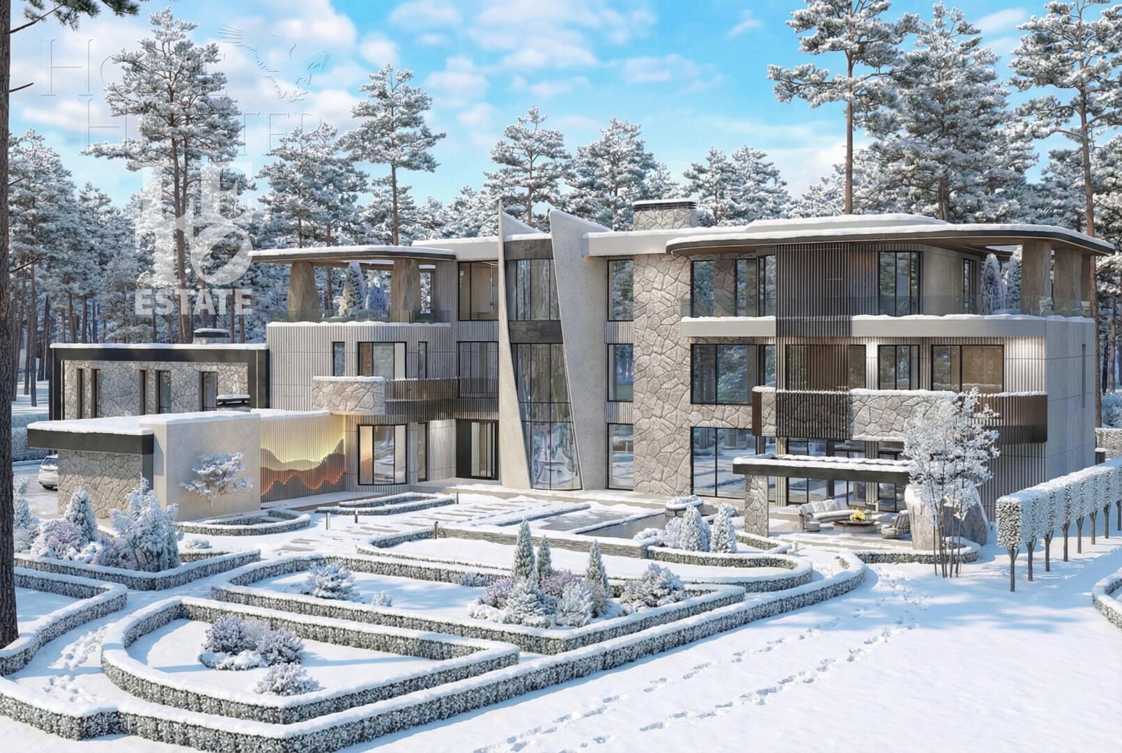 3-этажный коттедж 1 451 м² без отделки