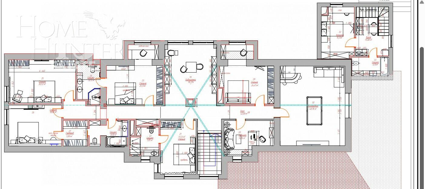 2-этажный коттедж 1 100 м² с отделкой