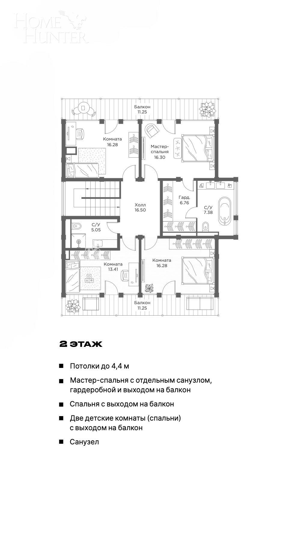 2-этажный коттедж 322.2 м² без отделки