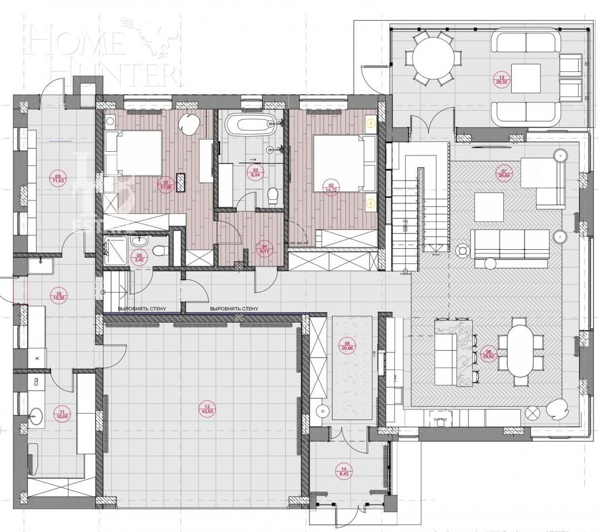 2-этажный коттедж 418.23 м² без отделки