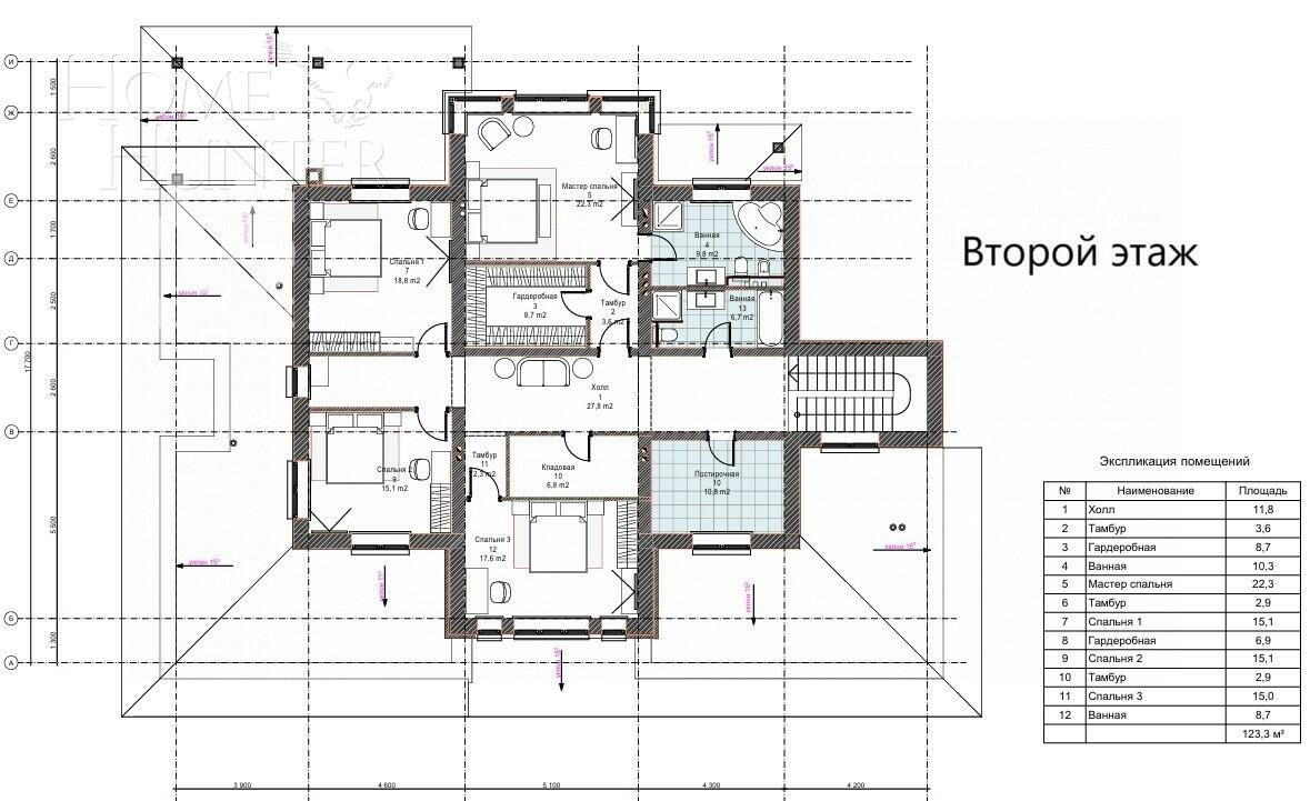 2-этажный коттедж 480 м² без отделки